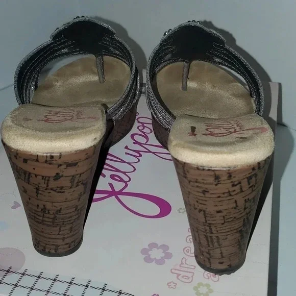 Jelly Pop Memory Foam Pheonix Jewel Slide  Stud Wedge Sandals Size 9.5 - Picture 5 of 11